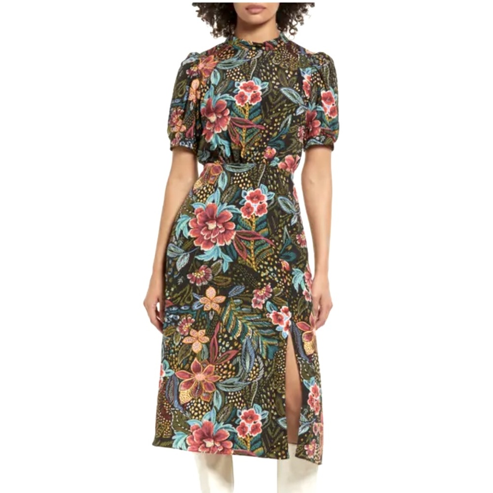 Julia Jordan Floral Puff Sleeve Dress